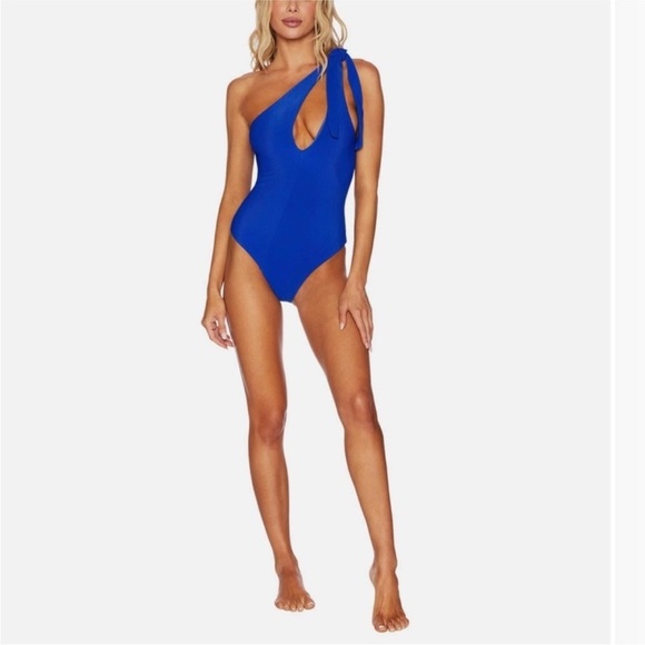 Beach Riot asymmetrical swimsuit in Ocean Blue - Picture 3 of 7